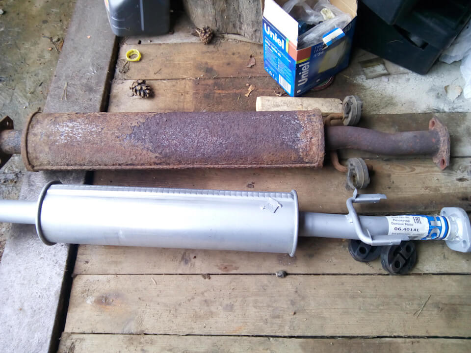 Замена выхлопной трубы